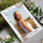 Boho Rainbow Sweet 16 Modern Birthday Party Kaart<br><div class="desc">Boho Rainbow Sweet 16 Modern Birthday Party Invitations is voorzien van een moderne en unieke foto, zoete 16 party call card. Ideaal om familie en vrienden uit te nodigen voor je viering. Stuur deze naar je gasten met terracotta tekst '(naam) zoete 16 Let's Party' met je foto aan de voorkant...</div>