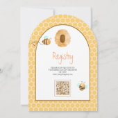 Boho Rainbow Sweet Little Bee Arch Baby shower Kaart (Achterkant)