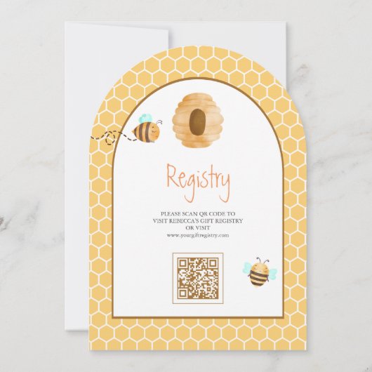 Boho Rainbow Sweet Little Bee Arch Baby shower Kaart (Achterkant)