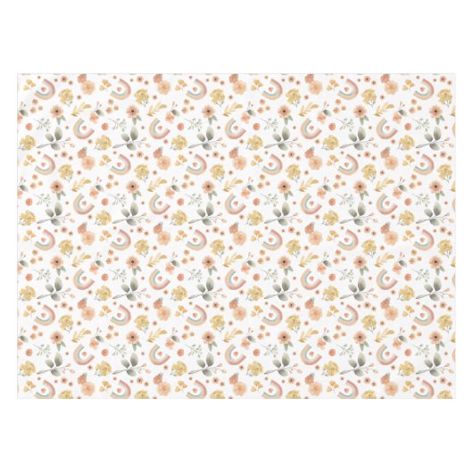 Boho Rainbow Tafelkleed – Waterverf Patroon Partij (Voorkant (Horizontaal))