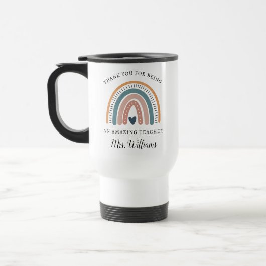 Boho Rainbow Teacher Appreciance Name Travel Mug Reisbeker (Links)