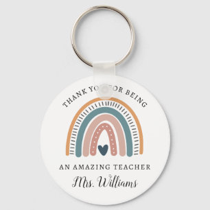 Boho Rainbow Teacher Appreciation Name Sleutelhang Sleutelhanger
