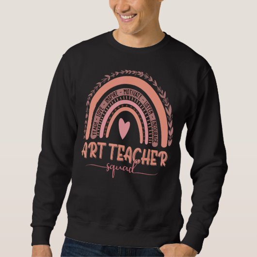 Boho Rainbow Teacher Squad eerste dag van de schoo Trui (Voorkant)