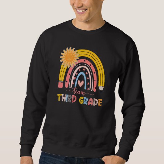 Boho Rainbow Teacher Team derde graad eerste dag v Trui (Voorkant)