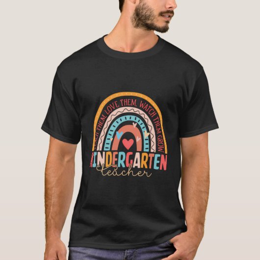 Boho Rainbow Teacher Team Kinder Garten Squad Teru T-shirt (Voorkant)