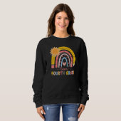 Boho Rainbow Teacher Team Vierde graad Eerste dag Trui (Voorkant volledig)