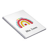 Boho Rainbow Teachers Notitieboek, Gift for Teache Notitieboek (Rechterzijde)