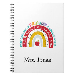 Boho Rainbow Teachers Notitieboek, Gift for Teache Notitieboek