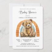 Boho Rainbow Teddy Bear Baby shower Kaart (Voorkant)