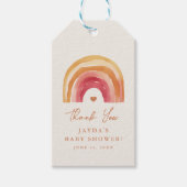 Boho Rainbow Terracott Baby shower Dank u voor uw  Cadeaulabel (Voorkant)