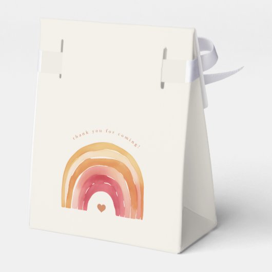 Boho Rainbow Terracotta-Baby shower Bedankdoosjes (Achterkant)