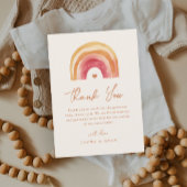Boho Rainbow Terracotta-Baby shower Bedankkaart