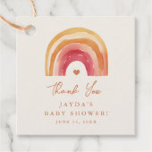 Boho Rainbow Terracotta Baby shower Dank u Bedankjes Labels (Voorkant)