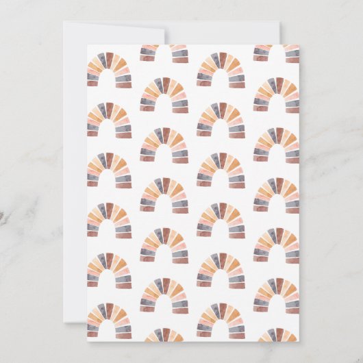 Boho Rainbow Terracotta Bisque Kind Birthday Party Kaart (Achterkant)