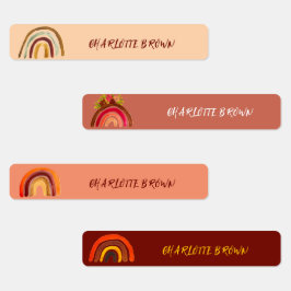 Boho Rainbow Terug naar School Waterverf Waterdich Labels