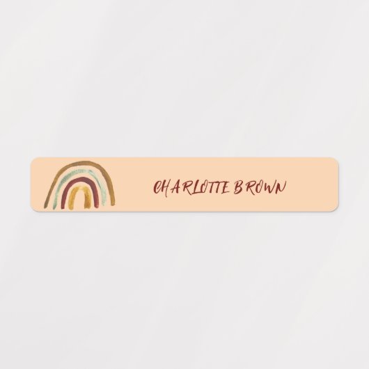 Boho Rainbow Terug naar School Waterverf Waterdich Labels (Design 1)