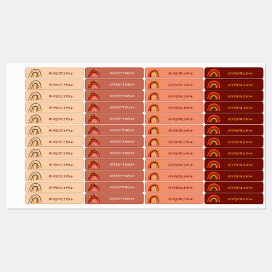 Boho Rainbow Terug naar School Waterverf Waterdich Labels (Vel)