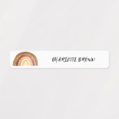 Boho Rainbow Terug naar School Waterverf Waterdich Labels (Design 1)