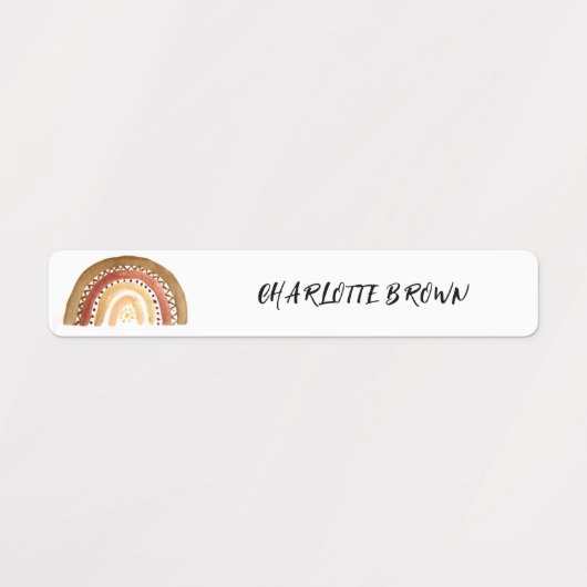 Boho Rainbow Terug naar School Waterverf Waterdich Labels (Design 1)