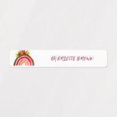 Boho Rainbow Terug naar School Waterverf Waterdich Labels (Design 2)