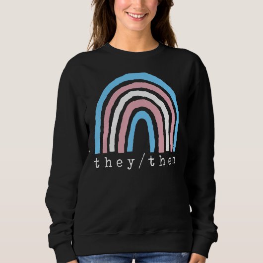 Boho Rainbow Transpronouns hen pride LBGTQI Trui (Voorkant)