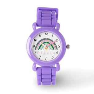 Boho Rainbow Trendy met persoonlijke naam Horloge