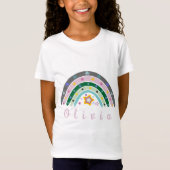 Boho Rainbow Trendy met persoonlijke naam T-shirt (Voorkant)