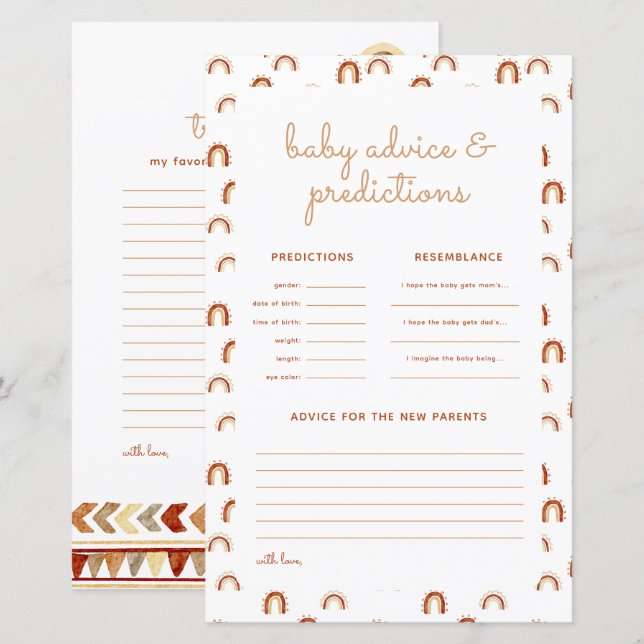 Boho Rainbow Tribal Planten voorspellingen spel (Voorkant / Achterkant)