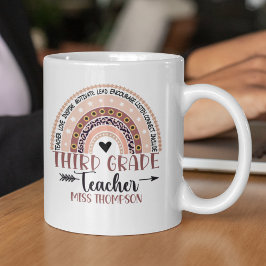  Boho Rainbow Tumbler for 3rd Grade Teacher Koffiemok