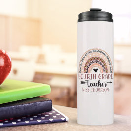 Boho Rainbow Tumbler for 4th Grade Teacher Thermosbeker