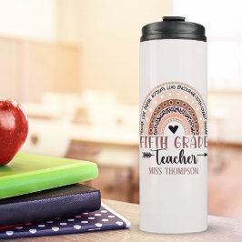Boho Rainbow Tumbler for 5th Grade Teacher Thermosbeker