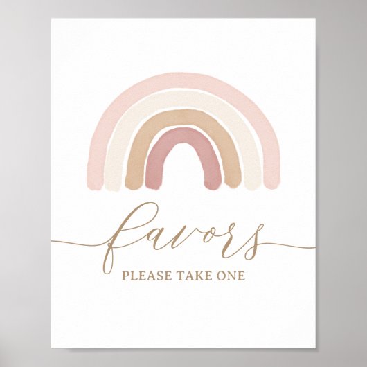 Boho Rainbow Verjaardag Favorieten teken Poster (Voorkant)