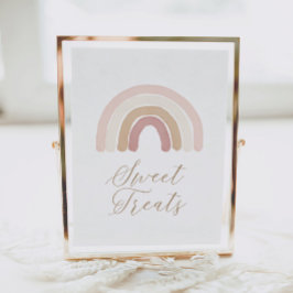 Boho Rainbow Verjaardag Treats teken Poster