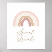 Boho Rainbow Verjaardag Treats teken Poster (Voorkant)