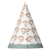 Boho Rainbow Verjaardagsfeest Pet - Waterverf Eart Feesthoedjes (Achterkant)