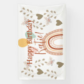 Boho Rainbow Verjaardagsfeestbanner Spandoek (Verticaal)