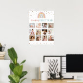 Boho Rainbow Verjaardagsfoto Milestone Poster (Thuiskantoor)