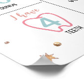 Boho Rainbow Verjaardagsfoto Milestone Poster (Hoek)