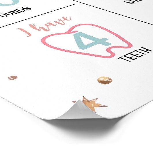 Boho Rainbow Verjaardagsfoto Milestone Poster (Hoek)