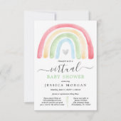 Boho Rainbow Virtual Baby shower Invitation Kaart (Voorkant)
