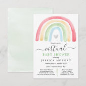 Boho Rainbow Virtual Baby shower Invitation Kaart (Voorkant / Achterkant)