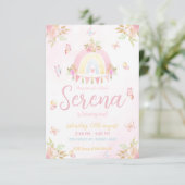 Boho Rainbow Watercolor Invitation (Staand voorkant)