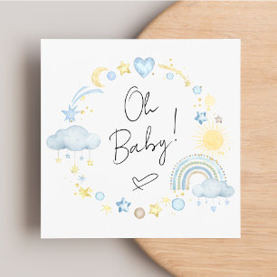 Boho Rainbow Waterverf Baby Boy Shower Kaart