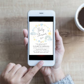 Boho Rainbow Waterverf Baby Boy Shower Kaart