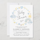 Boho Rainbow Waterverf Baby Boy Shower Kaart (Voorkant)