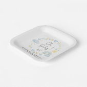 Boho Rainbow Waterverf Baby Boy Shower Papieren Bordje (Gebogen)