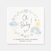 Boho Rainbow Waterverf Baby Boy Shower Servet (Voorkant)