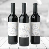 Boho Rainbow Waterverf Baby Boy Shower Wijn Etiket