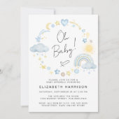 Boho Rainbow Waterverf Baby Boy Sprinkle Kaart (Voorkant)