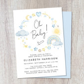 Boho Rainbow Waterverf Baby Boy Sprinkle Kaart